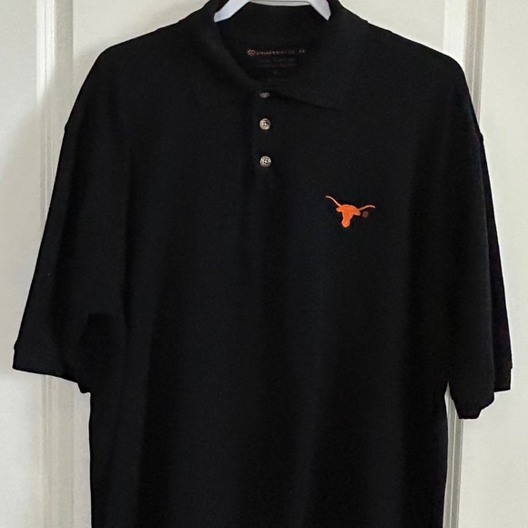 University Co-Op Black Polo 3 Button/Collar Longhorn Men’s XL Polo Shirt‎ - Picture 1 of 12